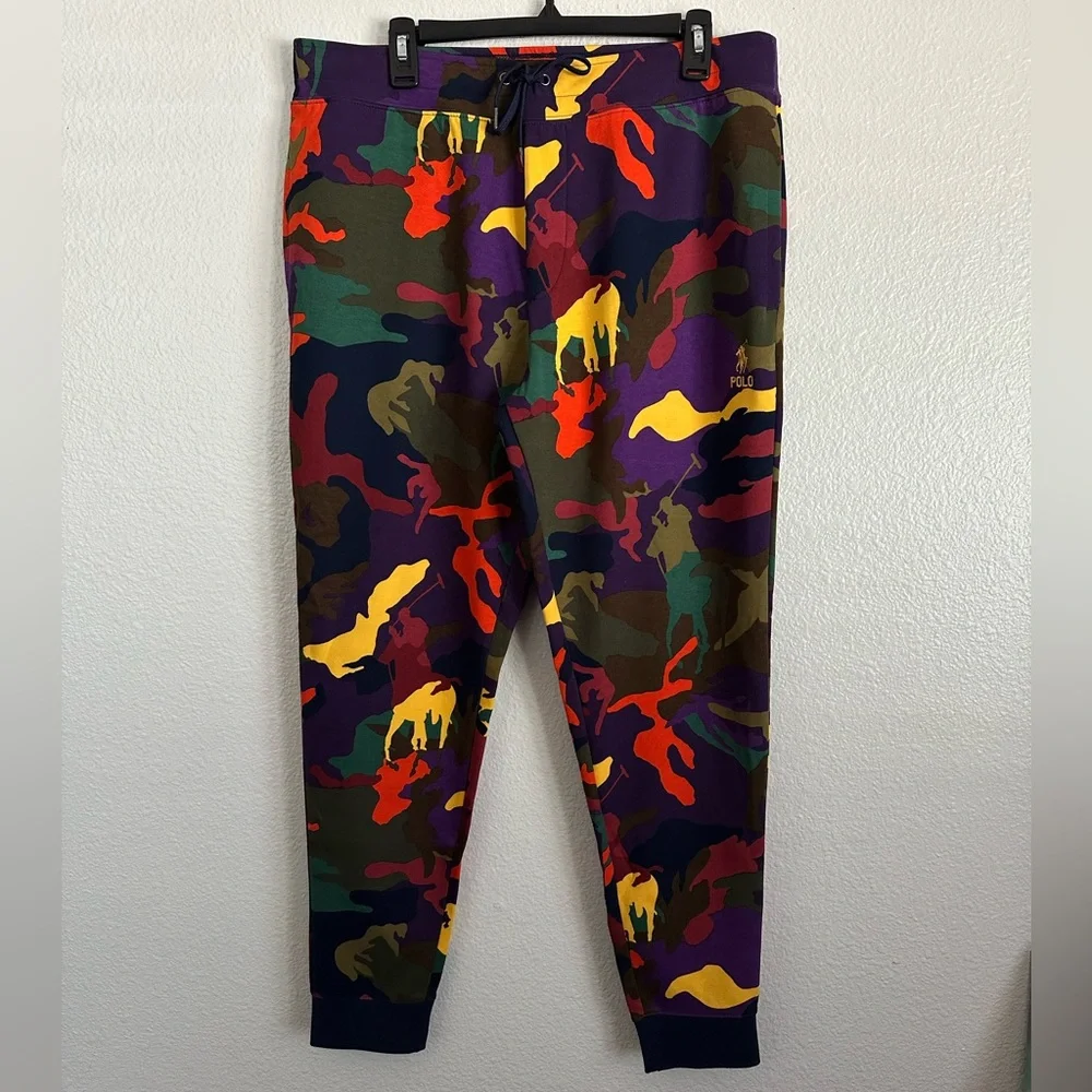 Polo Ralph Lauren Pony Camo All Over Print Spectre Knit Jogger Pants Size Large